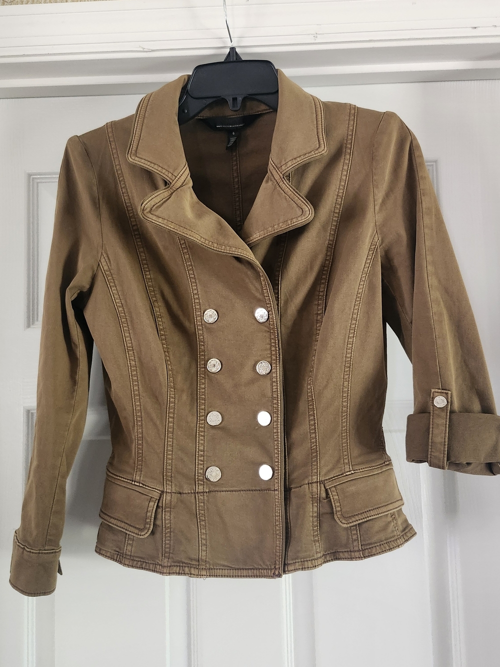 White House Black Market Tan Double-Breasted Blazer
